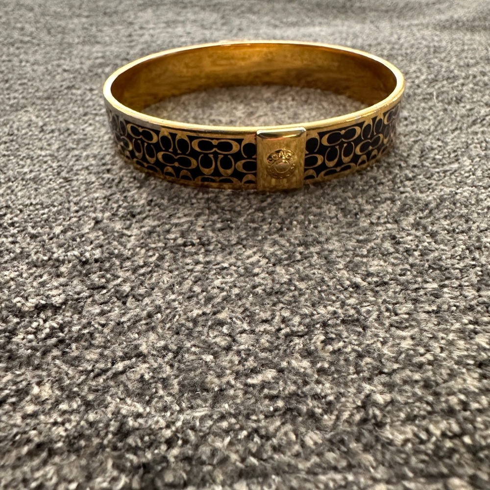 Coach Black and Gold Women's Bangle Bracelet - Picture 4 of 7
